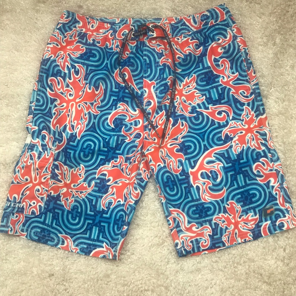 Gotcha Orange and Turquoise Board Shorts